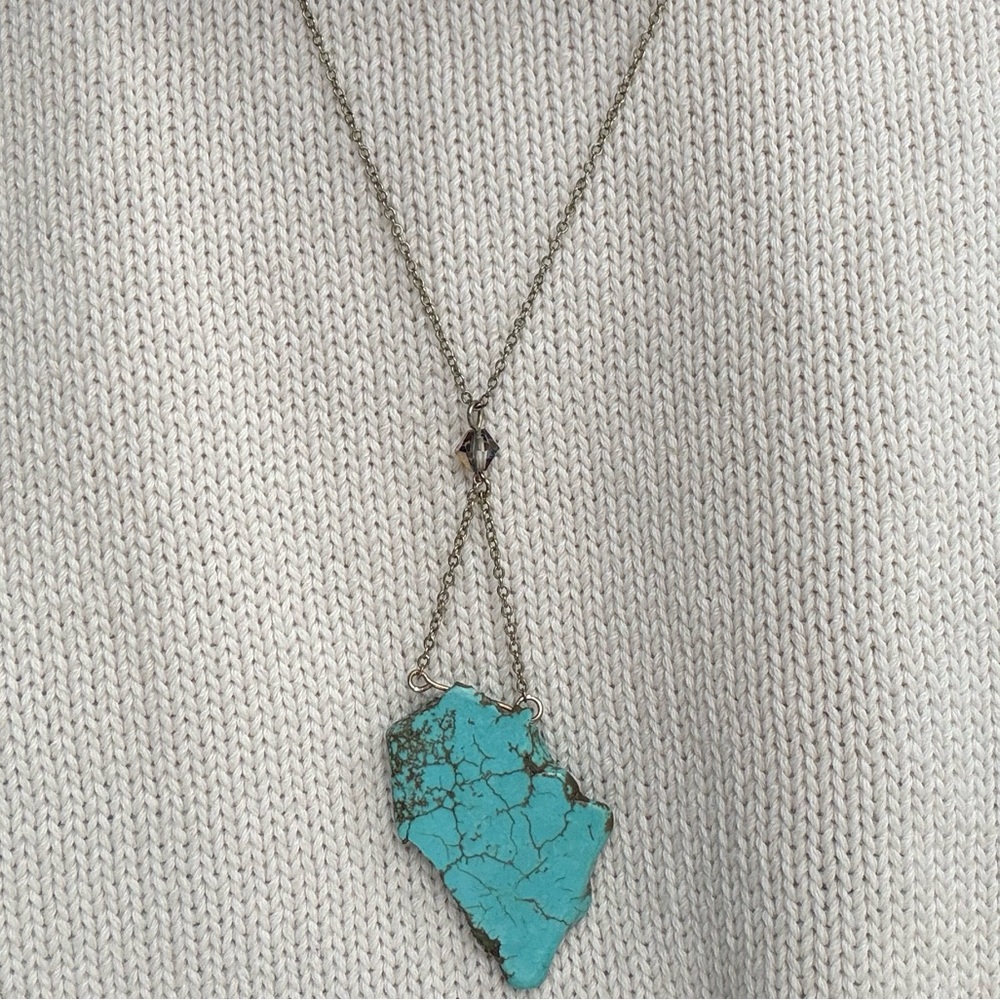 Silver Turquoise Pendant Necklace